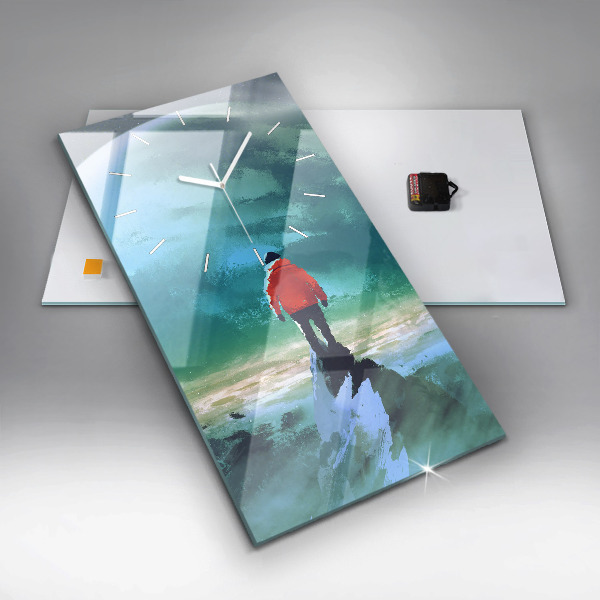 Vertikale Uhr mit motiv Mann auf dem Mond