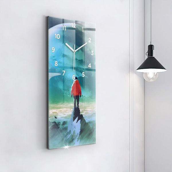 Vertikale Uhr mit motiv Mann auf dem Mond