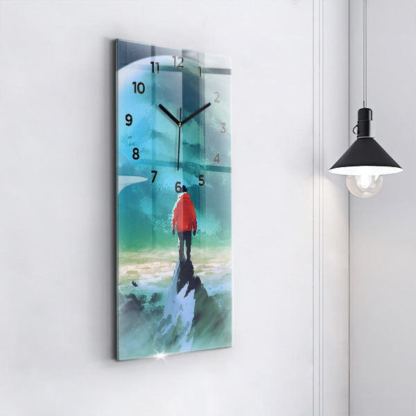 Vertikale Uhr mit motiv Mann auf dem Mond