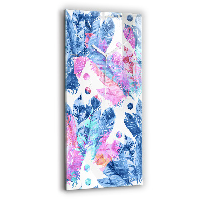 Vertikale Uhr Bunte Federn