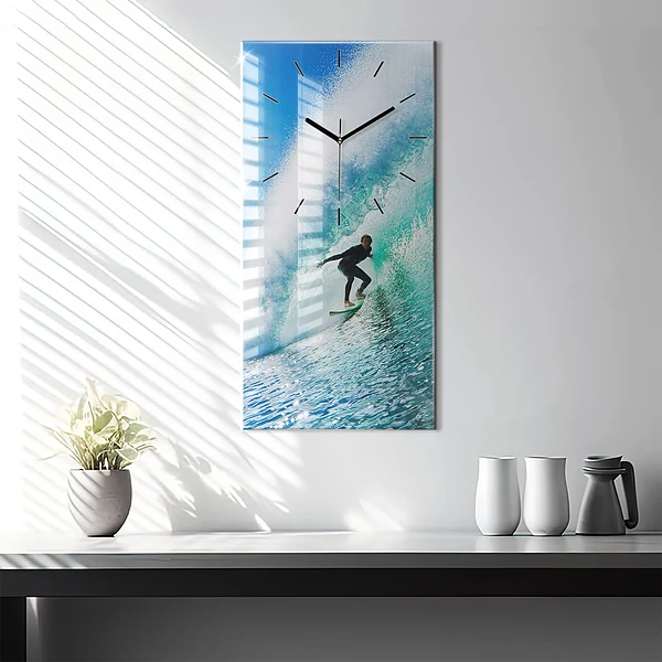 Vertikale Uhr mit motiv Surfen auf Hawaii
