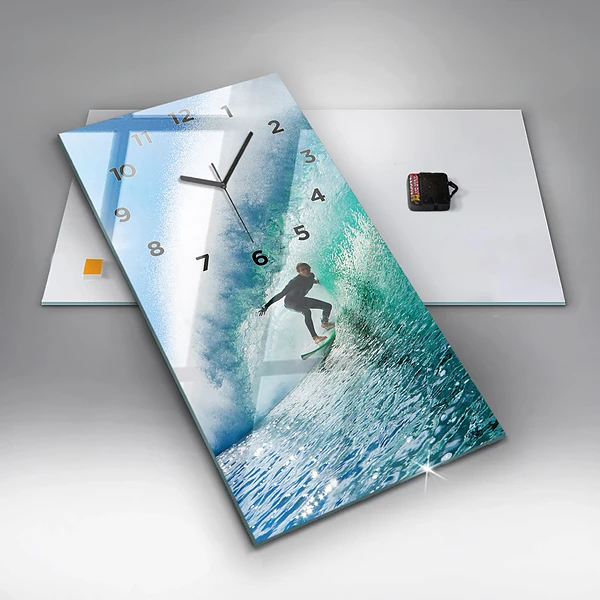 Vertikale Uhr mit motiv Surfen auf Hawaii