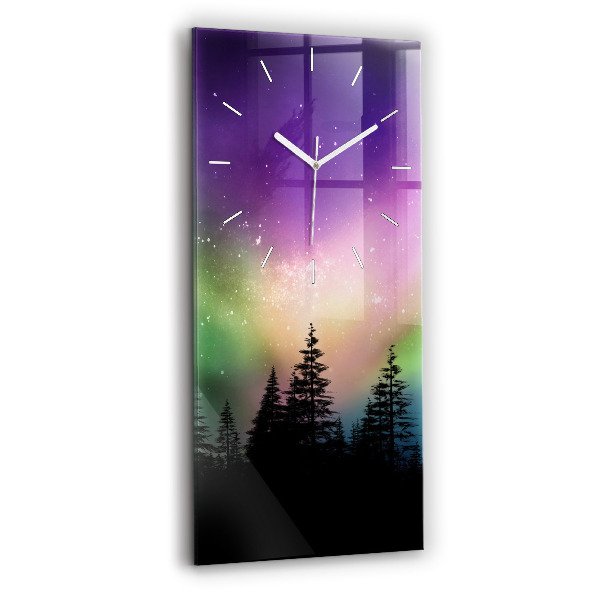 Vertikale Uhr mit motiv Aurora Borealis