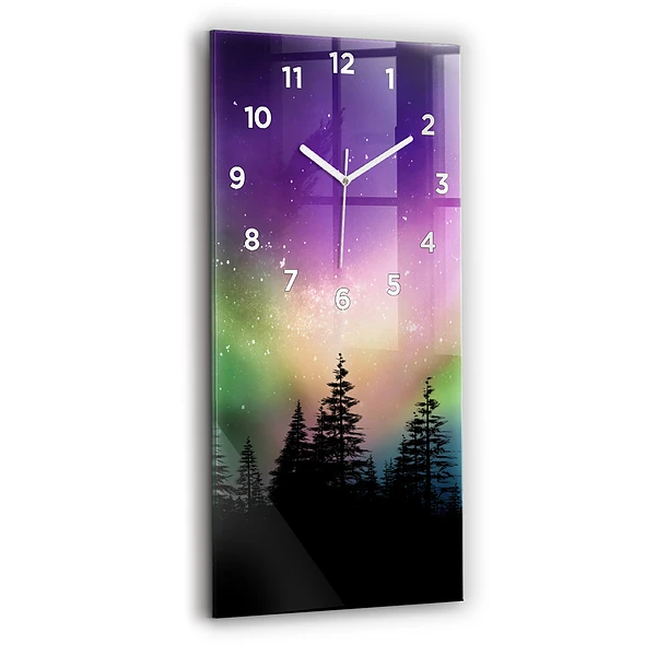 Vertikale Uhr mit motiv Aurora Borealis