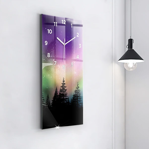 Vertikale Uhr mit motiv Aurora Borealis