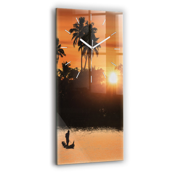 Vertikale Uhr mit motiv Sonnenuntergang Palmen Urlaub