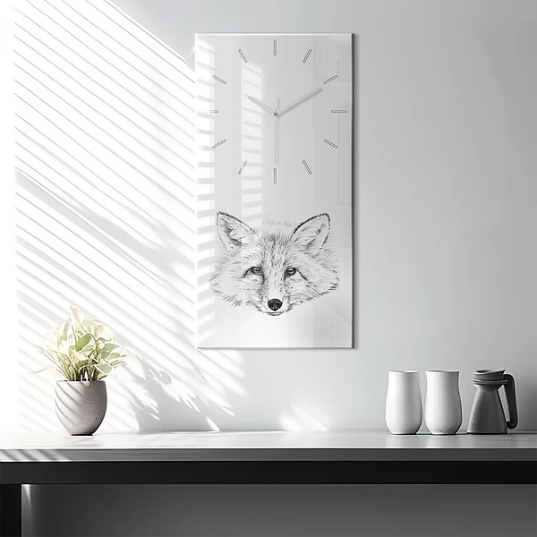 Vertikale Uhr mit motiv Vektor-Fuchs-Kopf