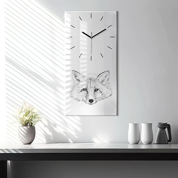Vertikale Uhr mit motiv Vektor-Fuchs-Kopf