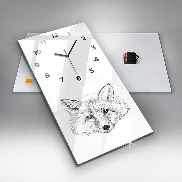 Vertikale Uhr mit motiv Vektor-Fuchs-Kopf