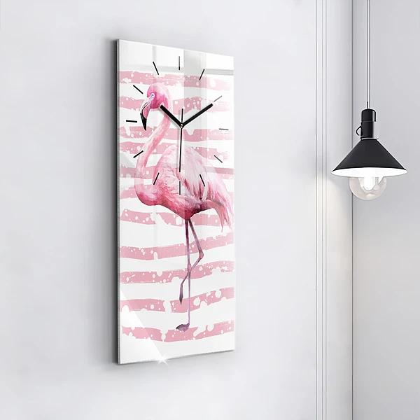 Vertikale Uhr Flamingo-Grafik
