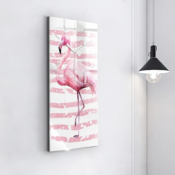 Vertikale Uhr Flamingo-Grafik