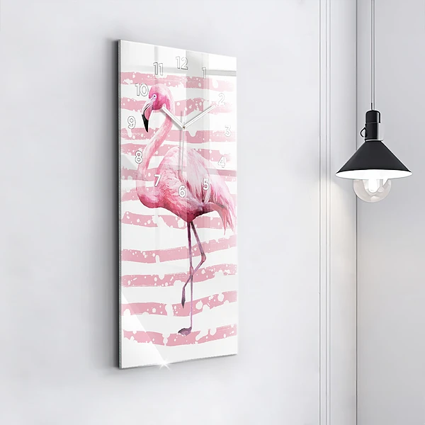 Vertikale Uhr Flamingo-Grafik