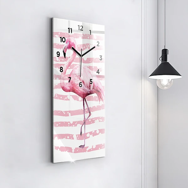 Vertikale Uhr Flamingo-Grafik