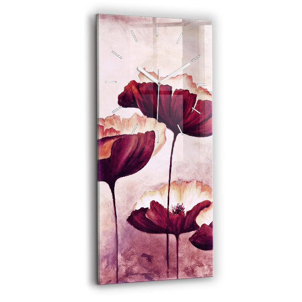 Vertikale Uhr mit motiv Blumen Blühender Mohn