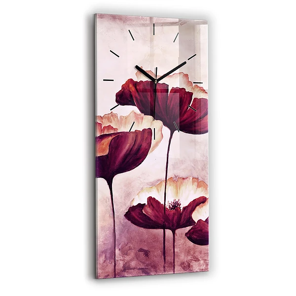 Vertikale Uhr mit motiv Blumen Blühender Mohn