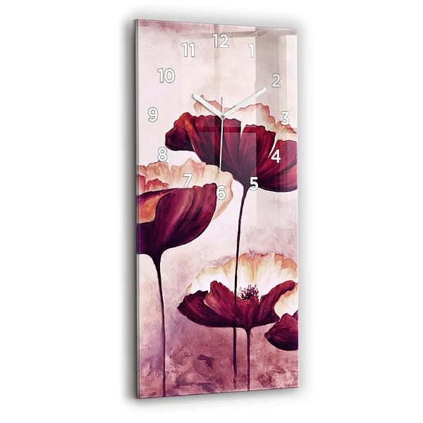 Vertikale Uhr mit motiv Blumen Blühender Mohn