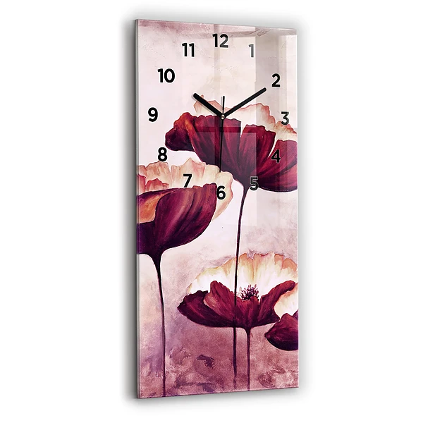 Vertikale Uhr mit motiv Blumen Blühender Mohn