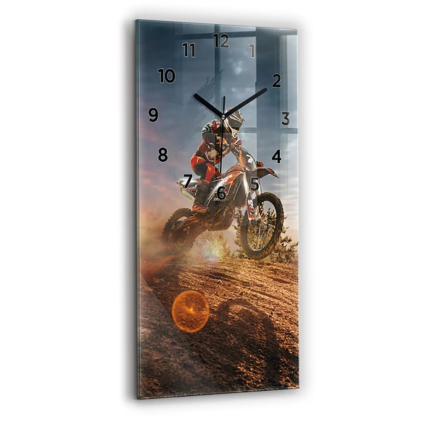 Vertikale Uhr Mann auf Motorrad