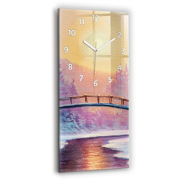 Vertikale Uhr mit motiv Weihnachtsbaum und Brücke