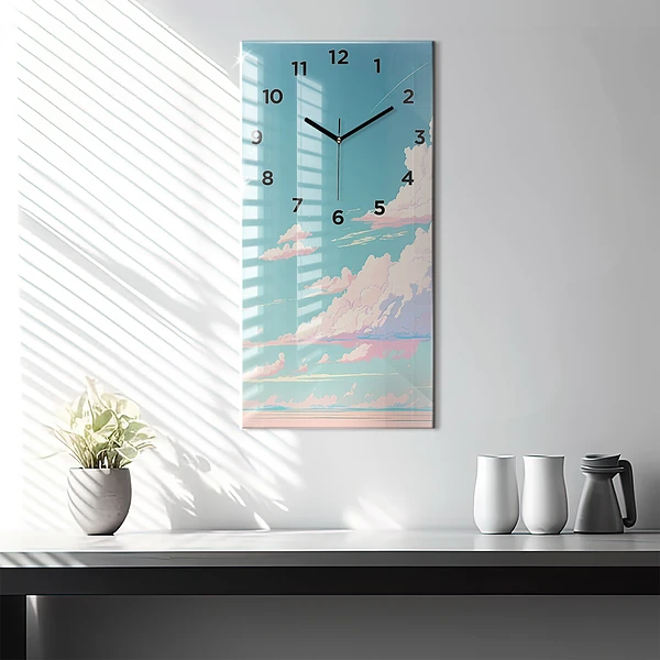 Vertikale Uhr mit motiv Pastellfarbener Himmel