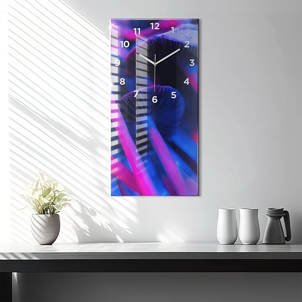 Vertikale Uhr mit motiv Magic Mushrooms in Farben