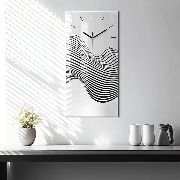 Vertikale Uhr Schwarz-weiße Kunst