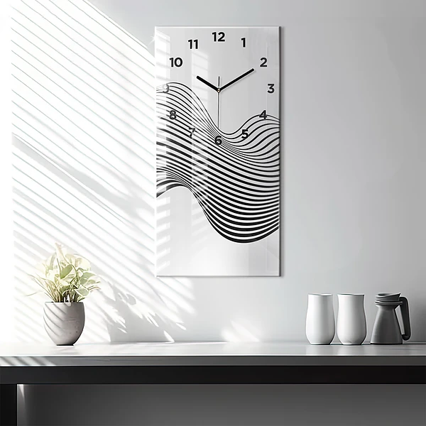Vertikale Uhr Schwarz-weiße Kunst