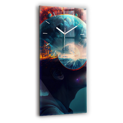 Vertikale Uhr mit motiv Futuristische virtuelle Welt