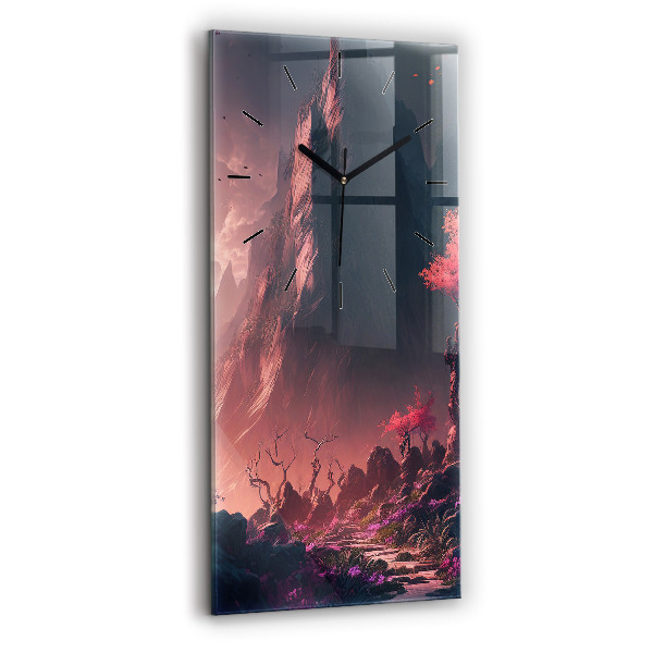 Vertikale Uhr Magischer Wald und Gebirge