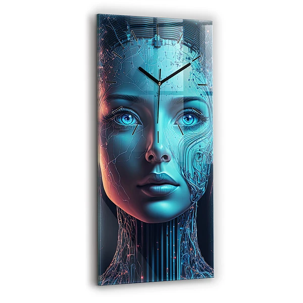 Vertikale Uhr mit motiv Künstliche Intelligenz