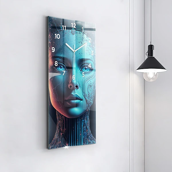 Vertikale Uhr mit motiv Künstliche Intelligenz