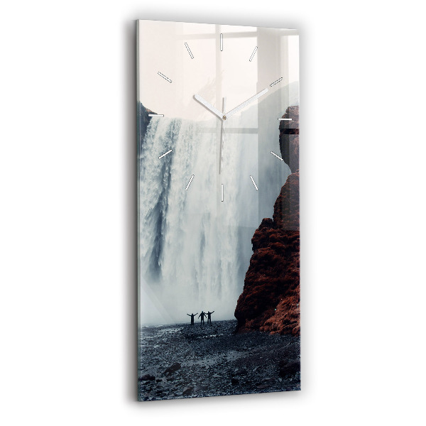 Vertikale Uhr Wasserfall Island Landschaft