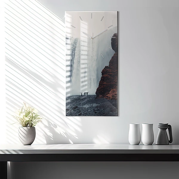 Vertikale Uhr Wasserfall Island Landschaft