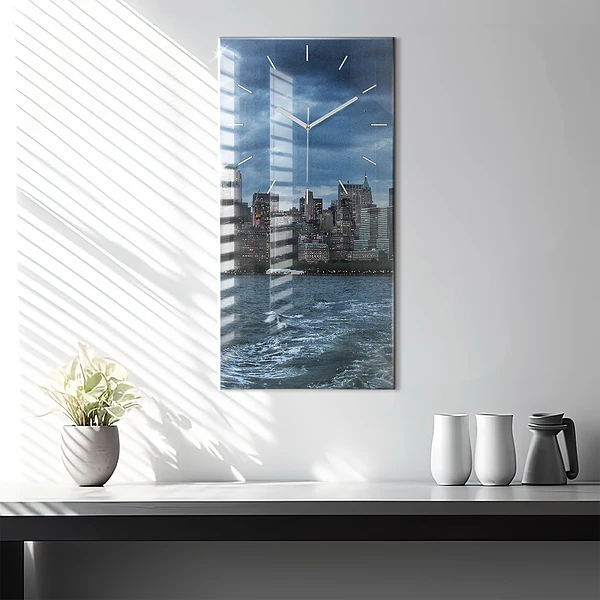 Vertikale Uhr mit motiv Panorama von New York City
