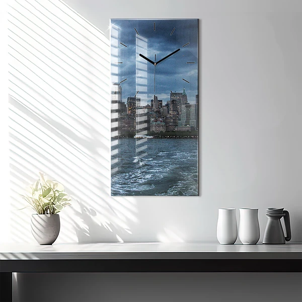 Vertikale Uhr mit motiv Panorama von New York City