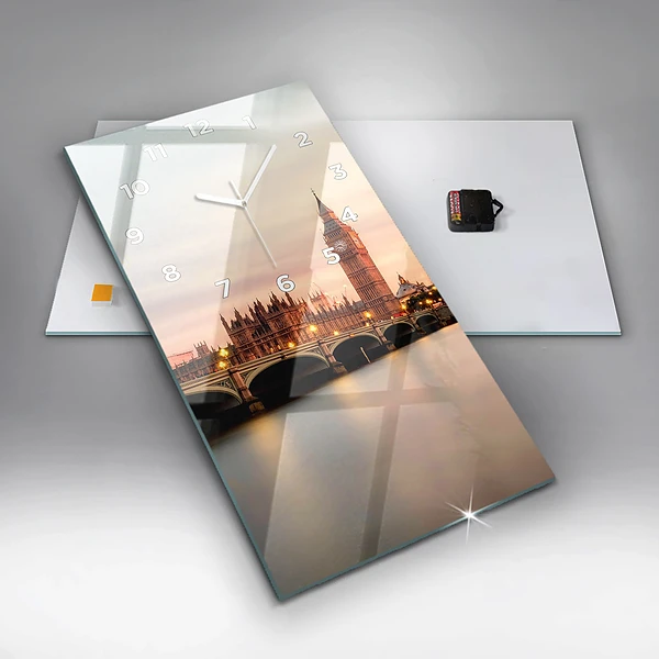 Vertikale Uhr mit motiv Big Ben Londoner Skyline