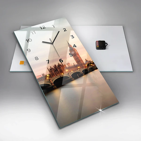 Vertikale Uhr mit motiv Big Ben Londoner Skyline