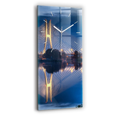 Vertikale Uhr mit motiv Brücke Rędziński Wroclaw