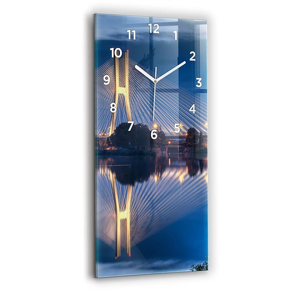 Vertikale Uhr mit motiv Brücke Rędziński Wroclaw