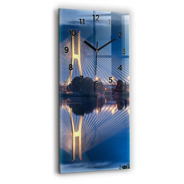 Vertikale Uhr mit motiv Brücke Rędziński Wroclaw