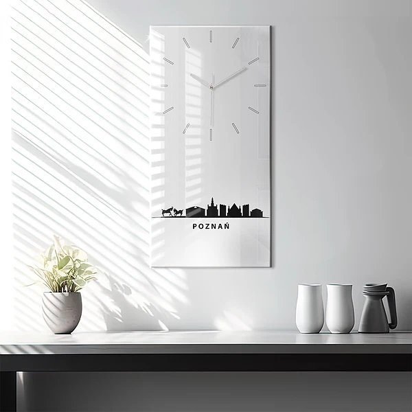Vertikale Uhr mit motiv Grafik der Skyline von Poznan