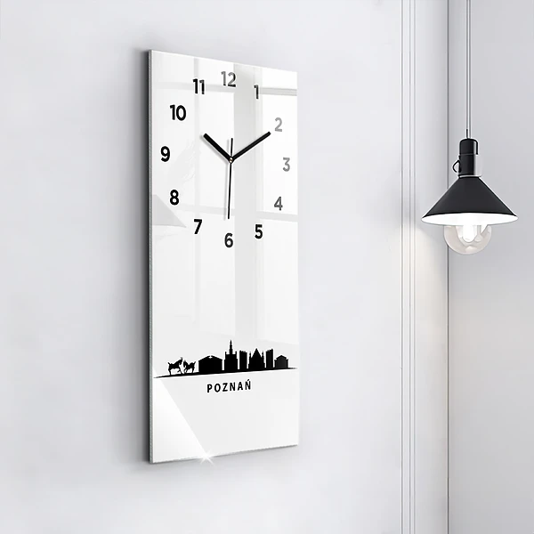 Vertikale Uhr mit motiv Grafik der Skyline von Poznan