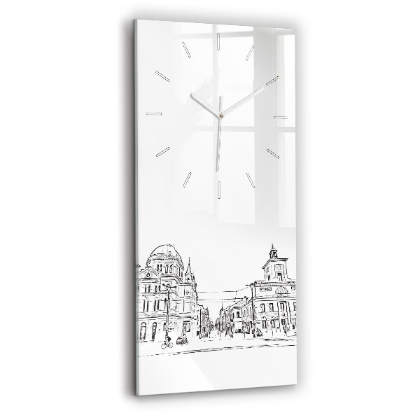 Vertikale Uhr mit motiv Illustration der Stadt Poznan