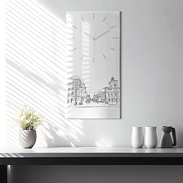 Vertikale Uhr mit motiv Illustration der Stadt Poznan