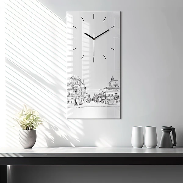 Vertikale Uhr mit motiv Illustration der Stadt Poznan