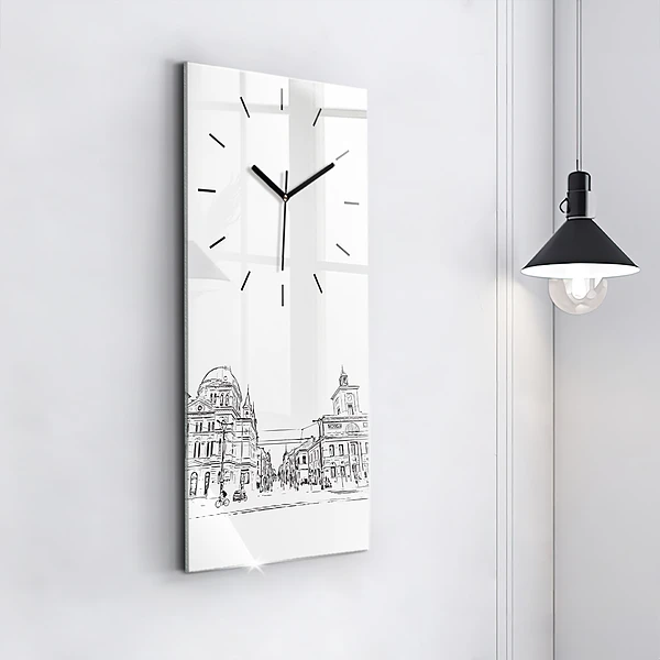 Vertikale Uhr mit motiv Illustration der Stadt Poznan