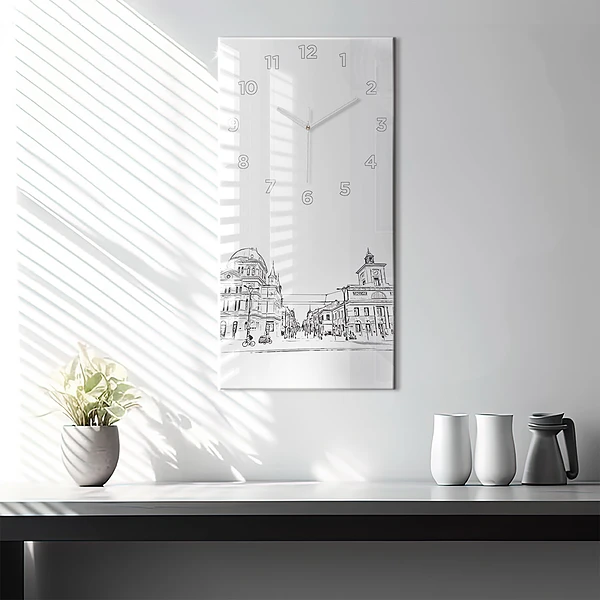 Vertikale Uhr mit motiv Illustration der Stadt Poznan