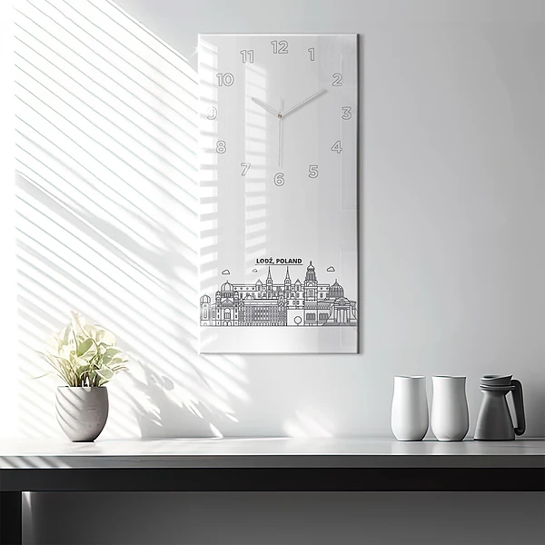 Vertikale Uhr mit motiv Łódź Architektur-Panorama