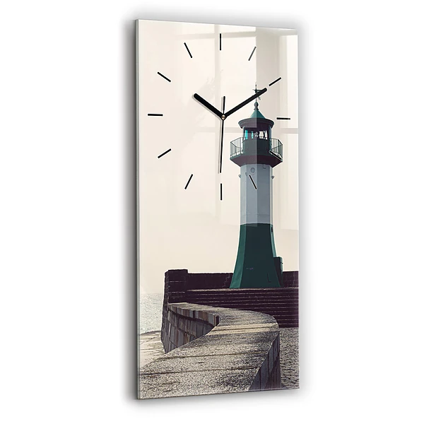 Vertikale Uhr mit motiv Leuchtturm und Meer