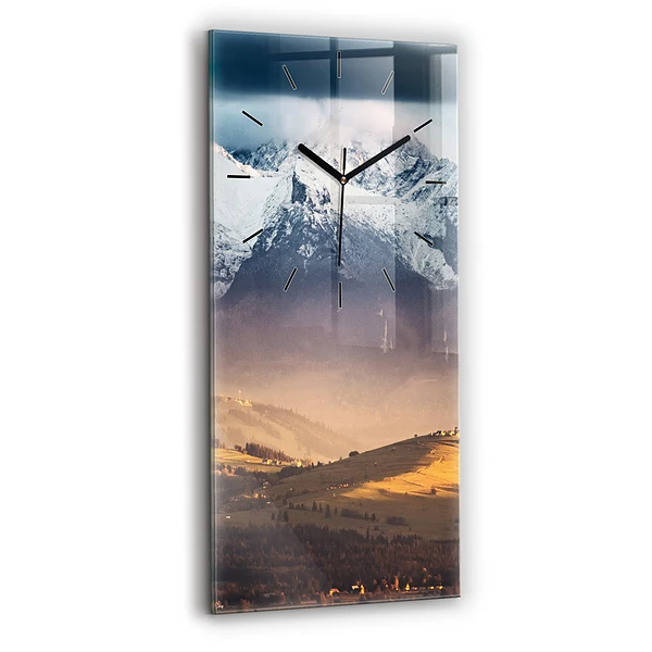 Vertikale Uhr mit motiv Tatra-Gebirge im Winterpanorama